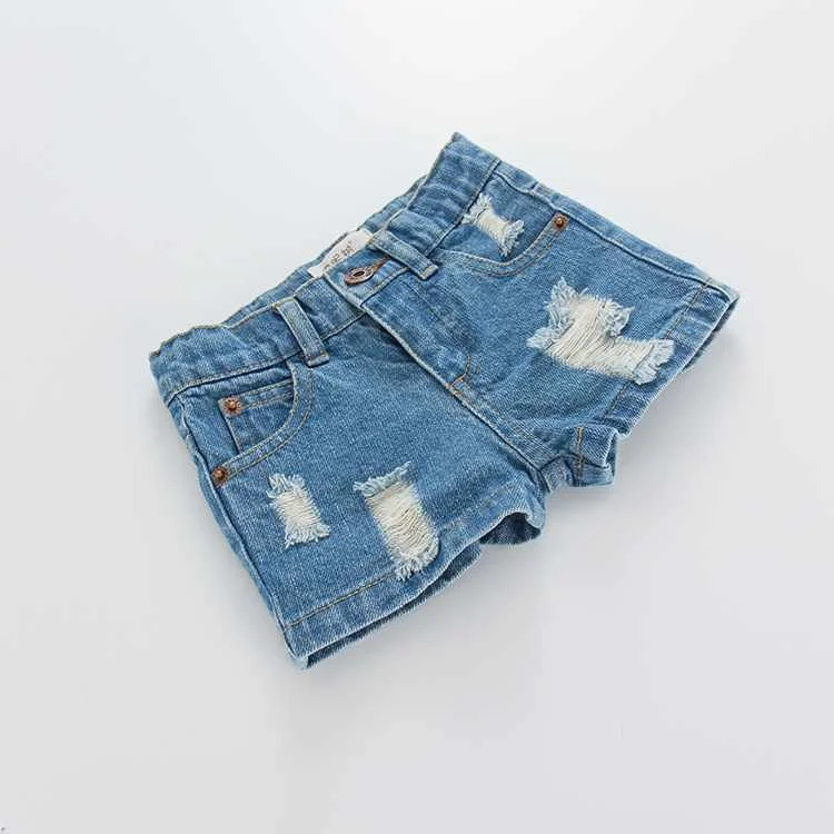 

Summer Wholesale Boys Girls Holes denim Shorts