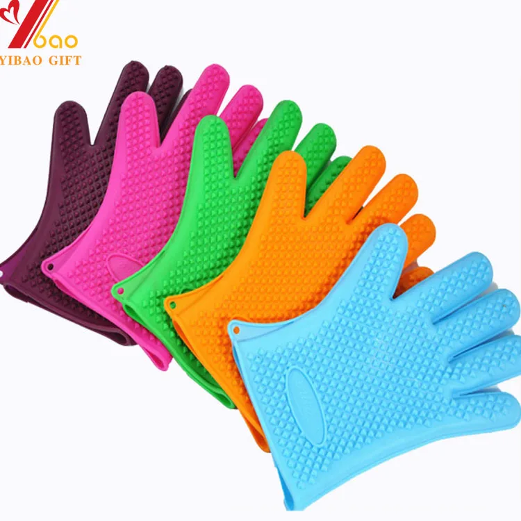 

Lovely customized hot selling durable silicone BBQ grill gloves