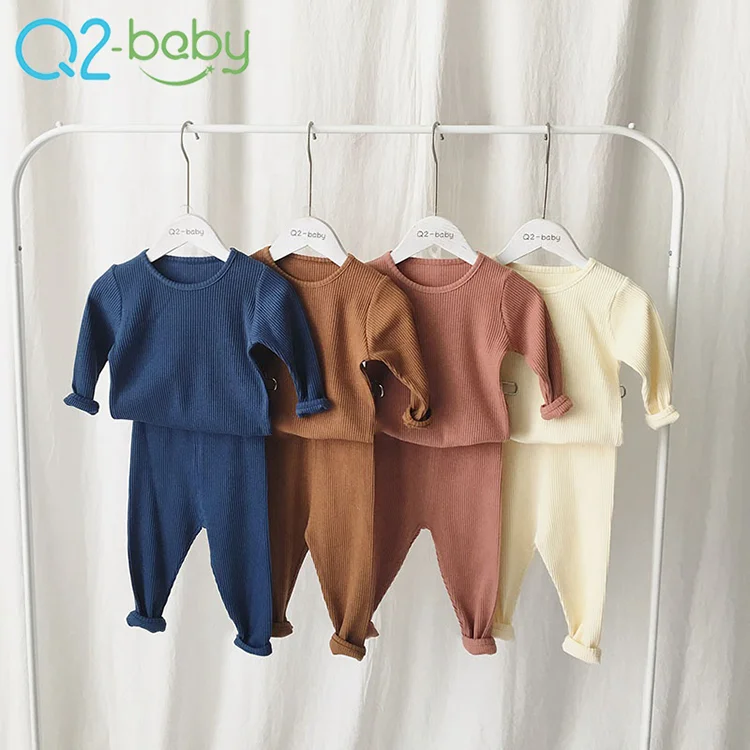 

Q2-baby China Suppliers Wholesale Infant Long Sleeve 2 Piece Clothing Cotton Baby Clothes Sets