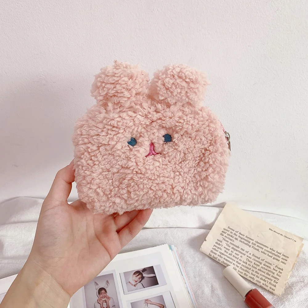 

Latest Hot Sale Cute Fashion Cartoon Embroidered Rabbit Cosmetic Plush Bag, Various colors