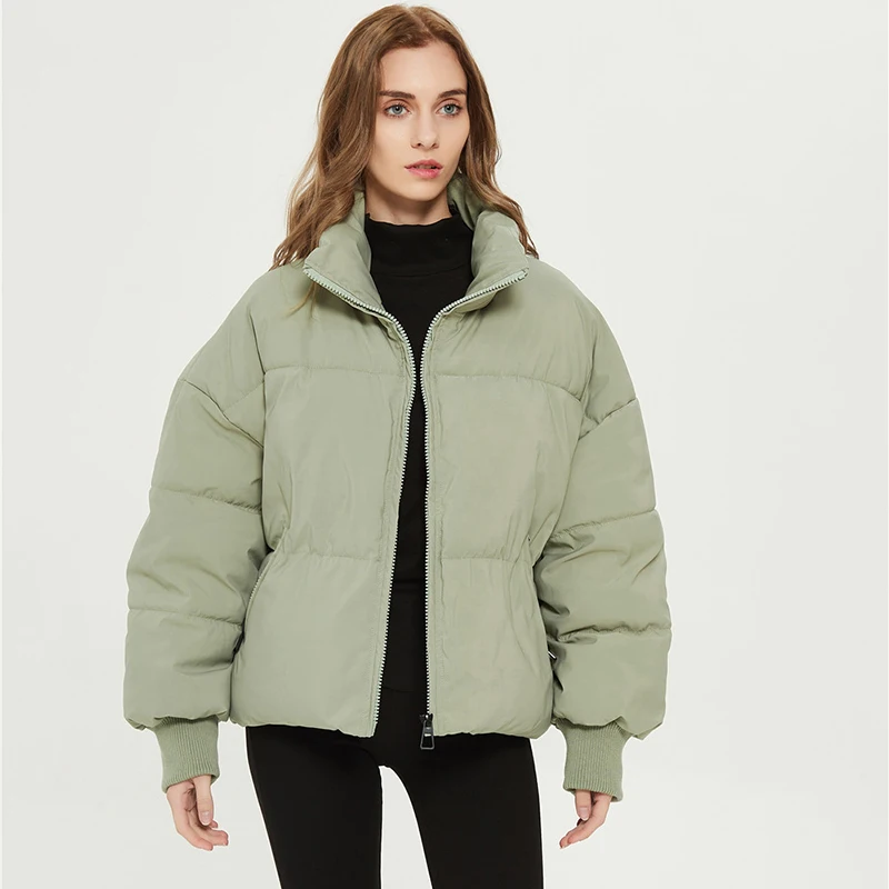 

Hot sell Autumn Winter Women Outwear Thicken Streetwear Oversized Parkas Long Batwing Sleeve Pockets Female Coats cotton Jackets