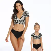 

High quality bikini Leopard Kids Girls Swimwear Swimsuit mommy and me bathing suit