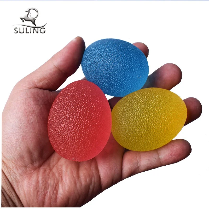 

Custom Soft Therapy Hand Exercise Massage Tpr Egg Shaped Gel Stress Hand Grip Ball, Blue, yellow,red or custom