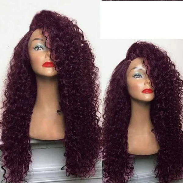 

2020 new deep wave wig curly lace front wig women hair wig synthetic