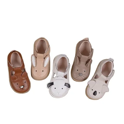 

Ivy82047A Baby unisex cute animal pattern prewalker ins fall new kids genuine leather shoes soft sole thin shoes, 5colors