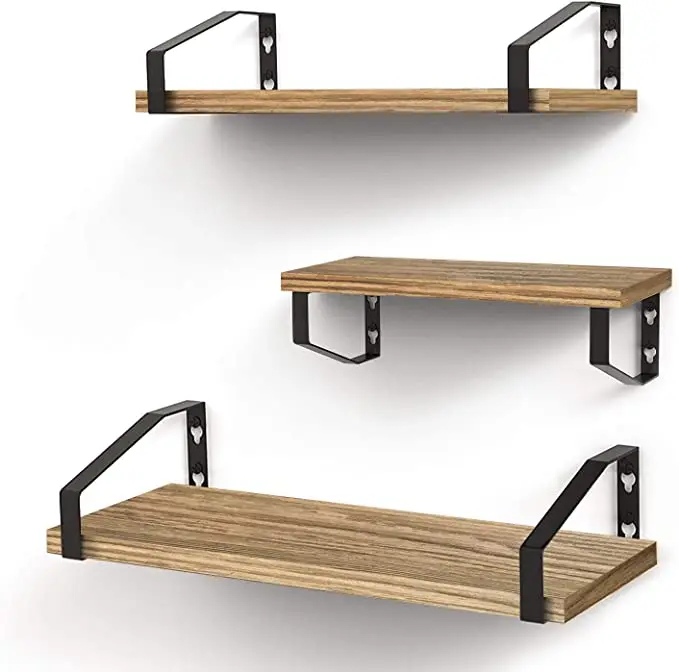 

Amazon's new country style wooden wall decoration storage rack for bedroom, bathroom, kitchen, living room, Black