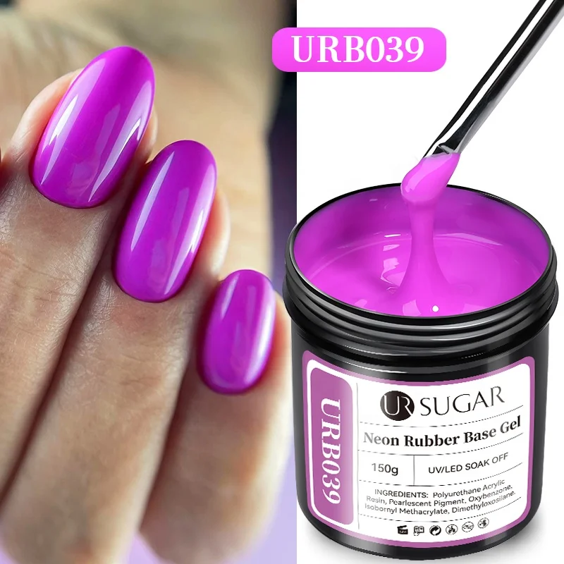 

UR SUGAR 150g Neon Rubber Base Coat Gel Polish Soak Off UV LED Nail UV Gel Varnish Rubber Base Color