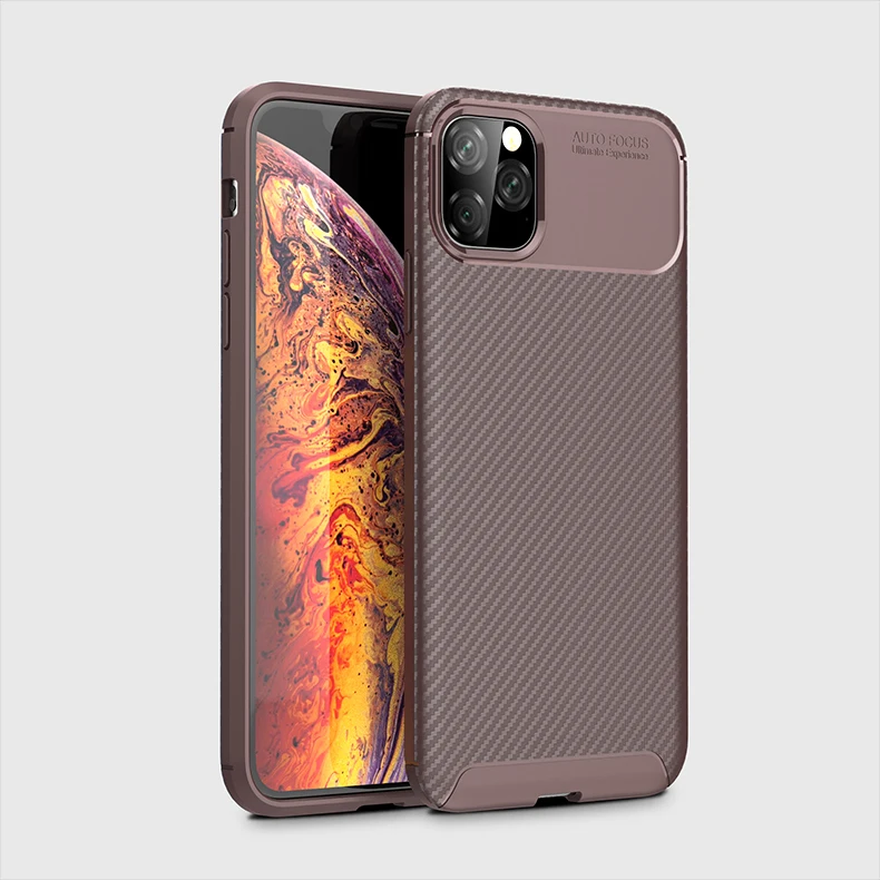 Carbon Fiber Protective Cover for iPhone 11 pro Max Luxury Case for iPhone 11 Phone Case
