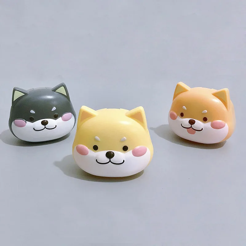 

Lovely fortune dog shape Contact Lenses Cases portable Contact lens case box Cute cartoon Plastic Contact Lenses mate boxes