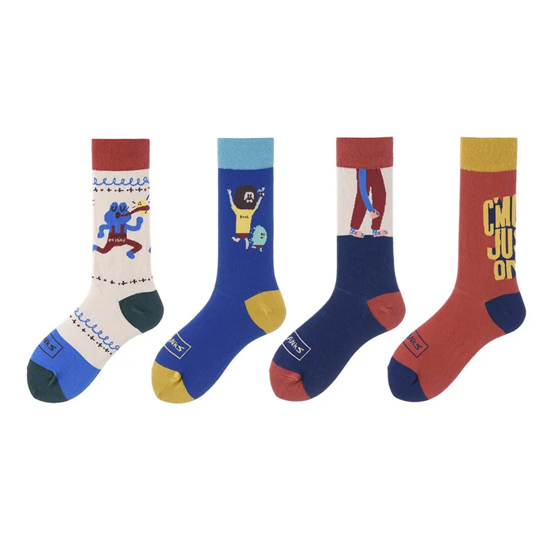 

High quality calcetines animados cotton socks fashion women calcetines divertidos socks, Picture shown