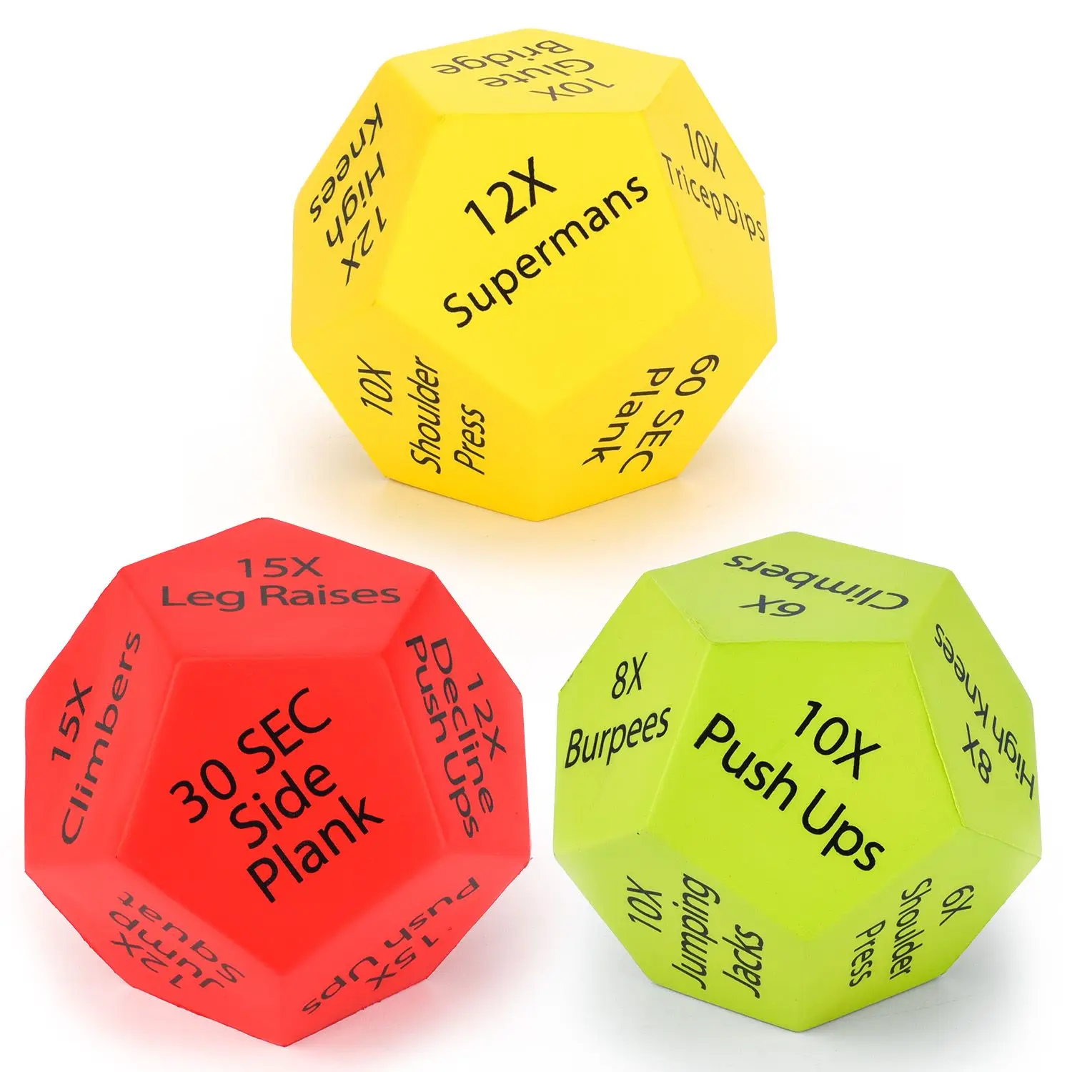 

Custom 12 Sided PU Foam exercise dice for Workout Yoga Dice Anti Stress Game Cube Fitness Dice, Color