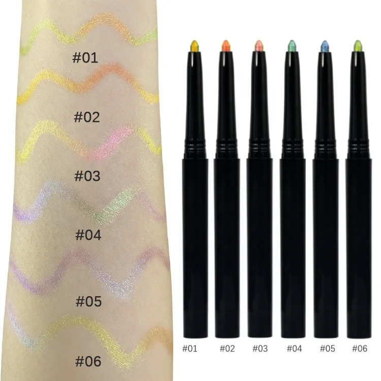 

Multichrome Eyeshadow Pen Makeup Waterproof Cream Glitter Eye Shadow Pencil Lying Silkworm Pen Eyeshadow Stick Private Label Pen, Multichrome,6 colors