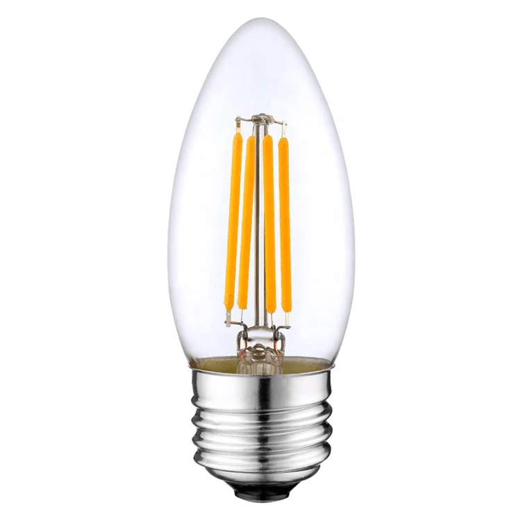 Energy Efficiency LED Vintage Edison Bulb Candelabra C35 4W LED Filament Candle E26 Dimmable 120V WW