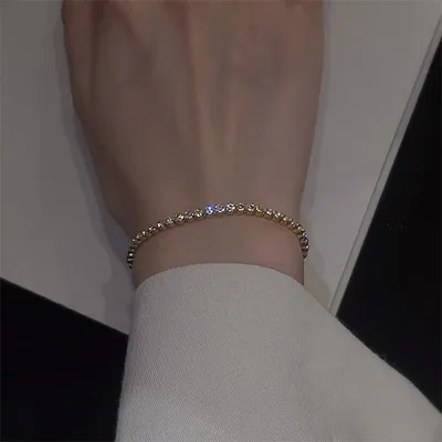 

Hot Sale Design Real Gold Plated Shiny Crystal Tennis Bracelet Cubic Zircon CZ Tennis Chain Bracelet For Women Girls