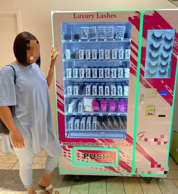 

2021 eyelash hair Vending Machine Private Brand Custom Logo Eyelash Cosmetics Vending Machine make up vending machine