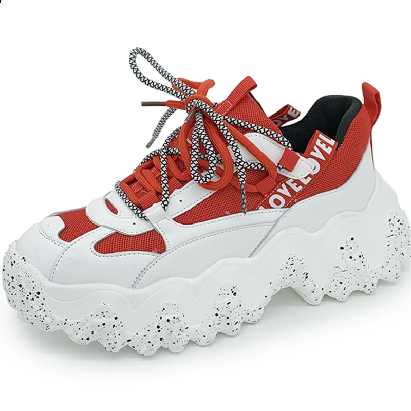 

Dropshipping Custom Logo Wave Thick Sole Casual Shoes Cross tie Fashion Ladies Sneakers Women Designers Platform Shoes