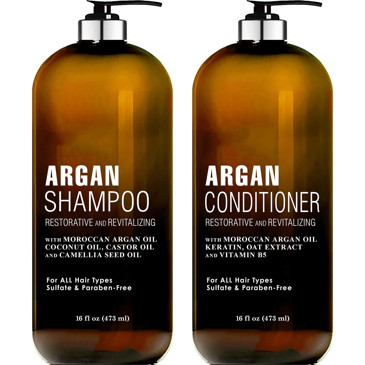 Argan Oil Shampoo And Conditioner Set With Keratin,Restorative