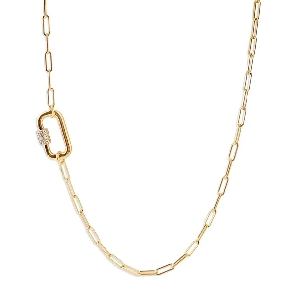 

2020 New Design Gold Chunky Chain Statement Necklace Carabiner Lock Necklace Rectangle Chain Lock Necklaces For Women Jewelry, Customized color