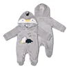 Wholesale thicken flannel baby romper costume baby clothes kids animal overall winter warm longsleeve baby rompers jumpsuit