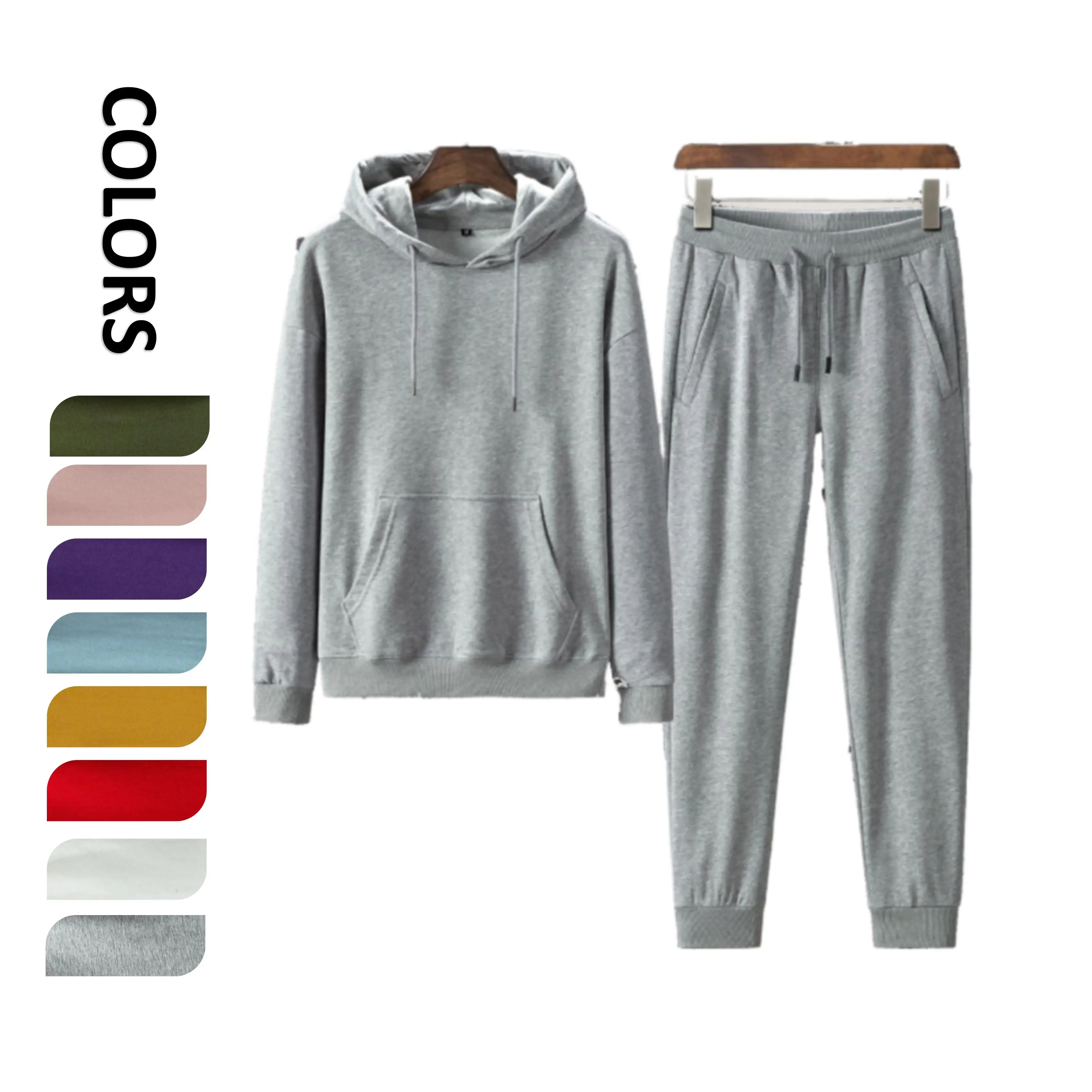 

BBKSR8803 Winter Clothing Hooded Sweater Set Solid Color Two-piece Set Sports Suit