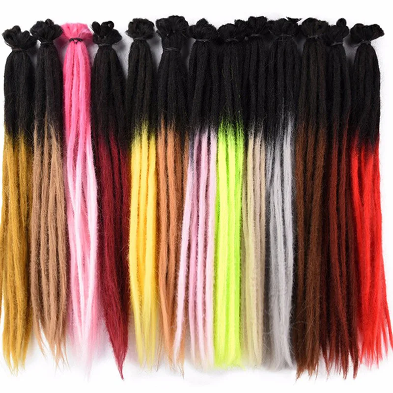 

20 inch Two Tone Handmade dreadlock extensions hair Ombre crochet braid hair synthetic ,crochet faux locks hair, Ombre color