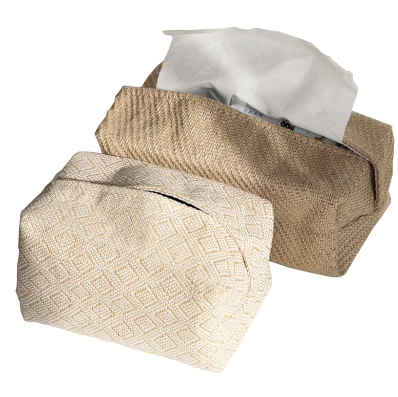 

large jute cloth storage bag simple removable tissue storage box