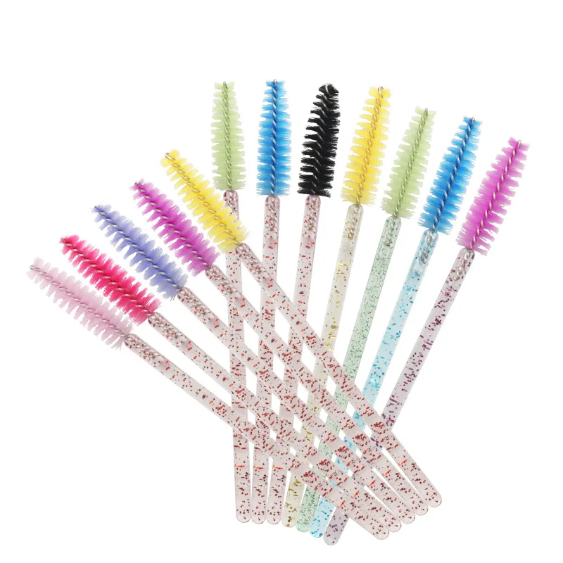 

2021 New Design portable mascara nylon eyelash brushes disposable lash brush wands, Multi colors