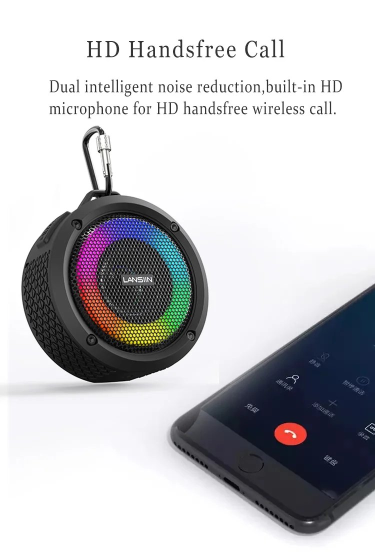 OEM Mini LED IPX7 Bluetooth waterproof sea floating portable wireless outdoor active smart subwoofer speaker for shower bicycle - ANKUX.COM