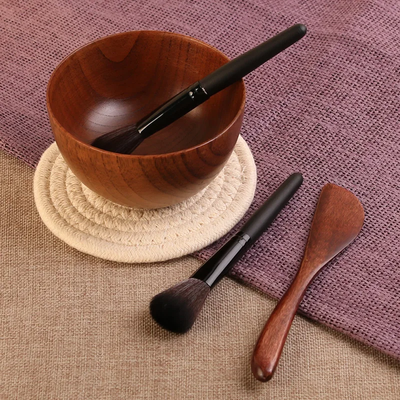

DIY Eco Friendly Bamboo Facial Skincare Facemask Clay Jelly Stone Mask Mixing Bowl Spatula Brush Spoon Set