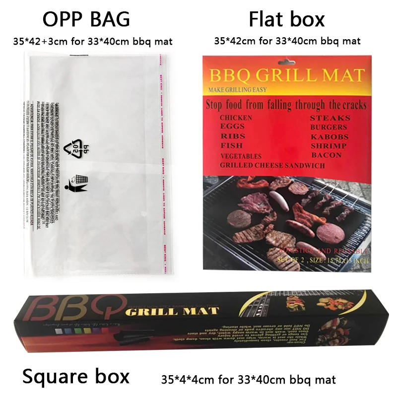 
Free Sample 0.4Mm Thick Heavy Duty Barbecue Tool Set Non Stick Bbq Grill Mat 