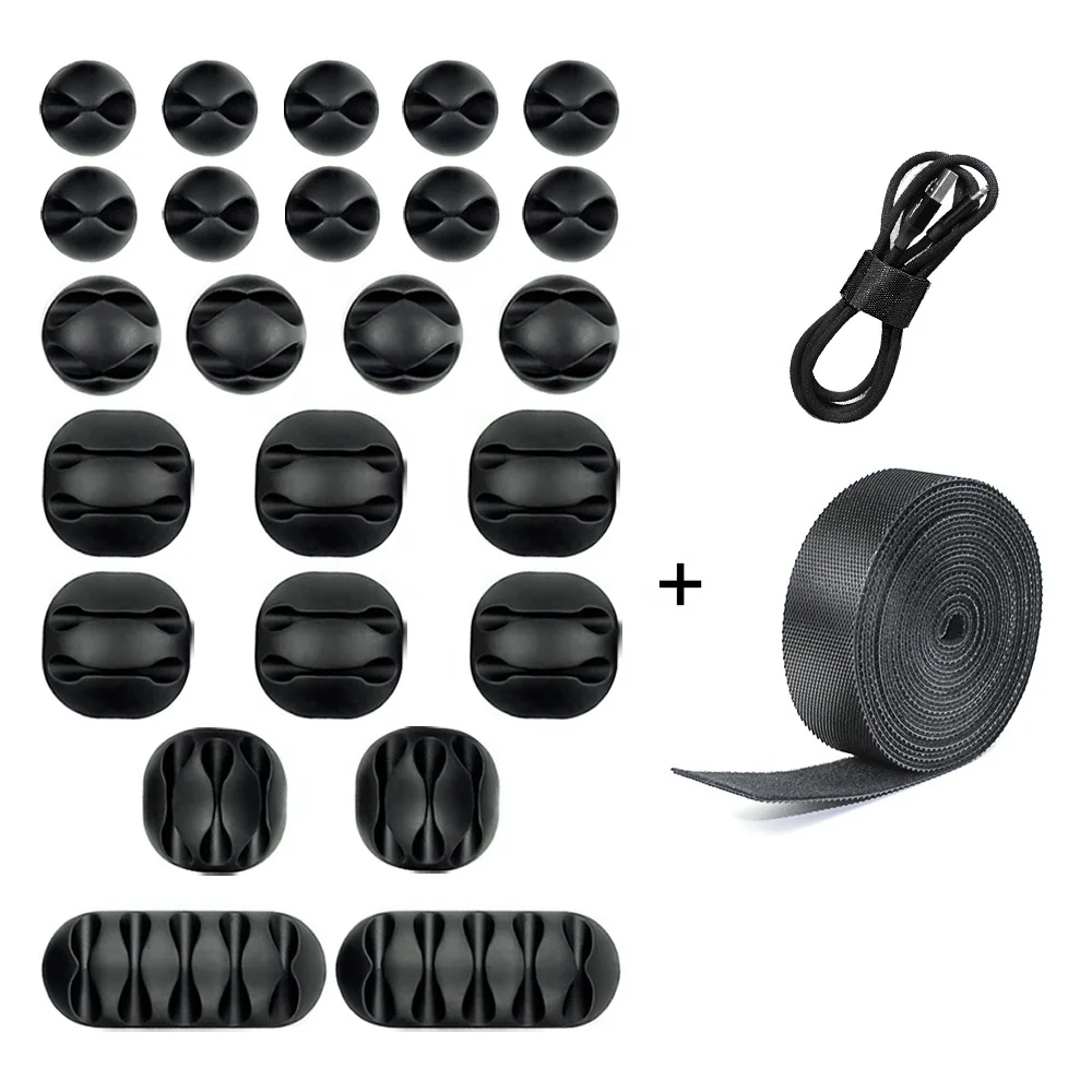 

Wholesale 24pcs Silicone Bobbin Winder Reusable 1M Nylon Wire Cord Management Power Earphone Headphone Wire USB Cable Organizer, Black/nylon