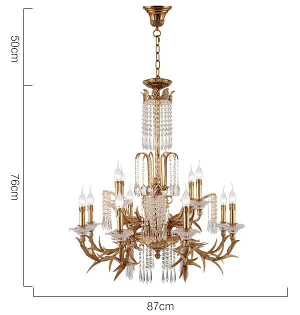 brass leaf staircase chandelier crystals