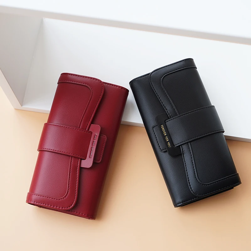 

2021 Best Selling Long Woman Clutch Wallet For HOOK And Loop Opening Decoration, Black, pink, green, yellow, brown, blue, red