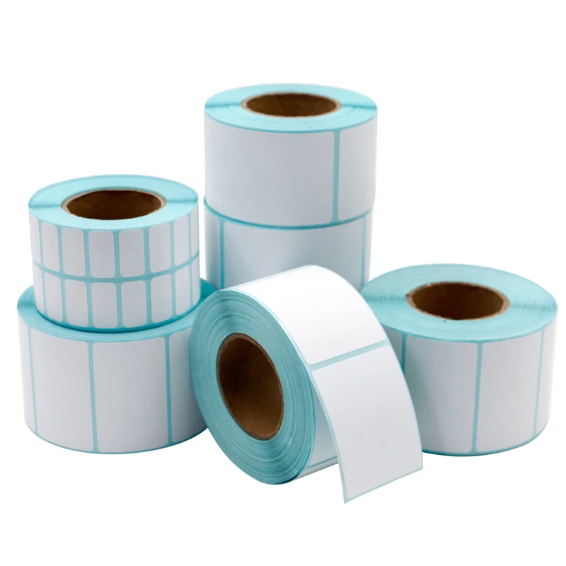 

Manufacture high quality custom size dry thermal printing sticker label roll, Brown