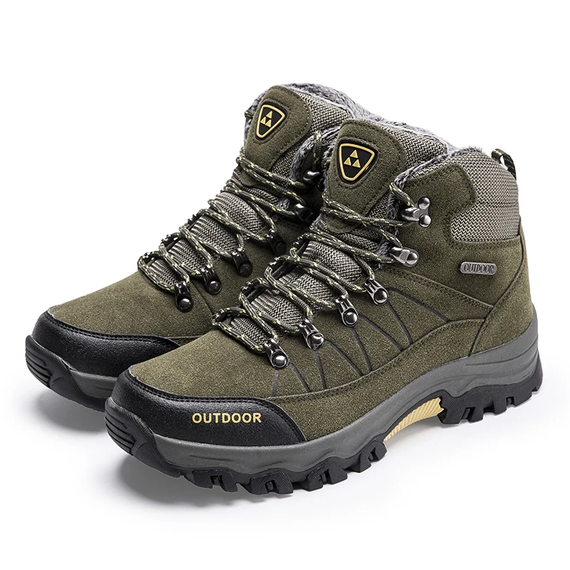 

Factory wholesale with fleece waterproof wear hiking shoes men's large 39-46 sport climbing shoes outdoor warm hiking shoes, Black,green,grey