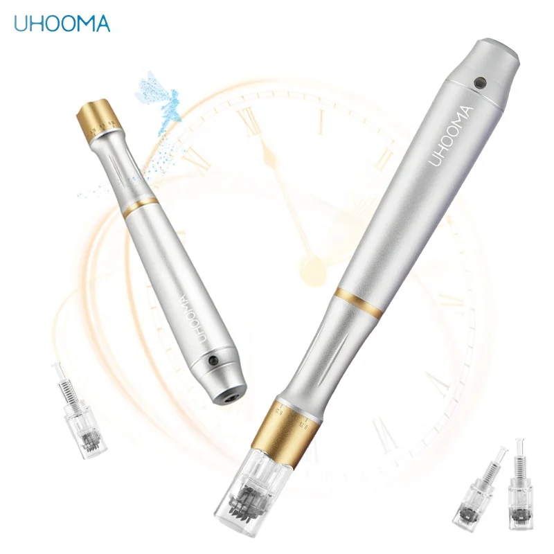 

2021 beauty UHOOMA H3+ derma pen 5 speed stable factory price electric microneedling pen, Purple,silver