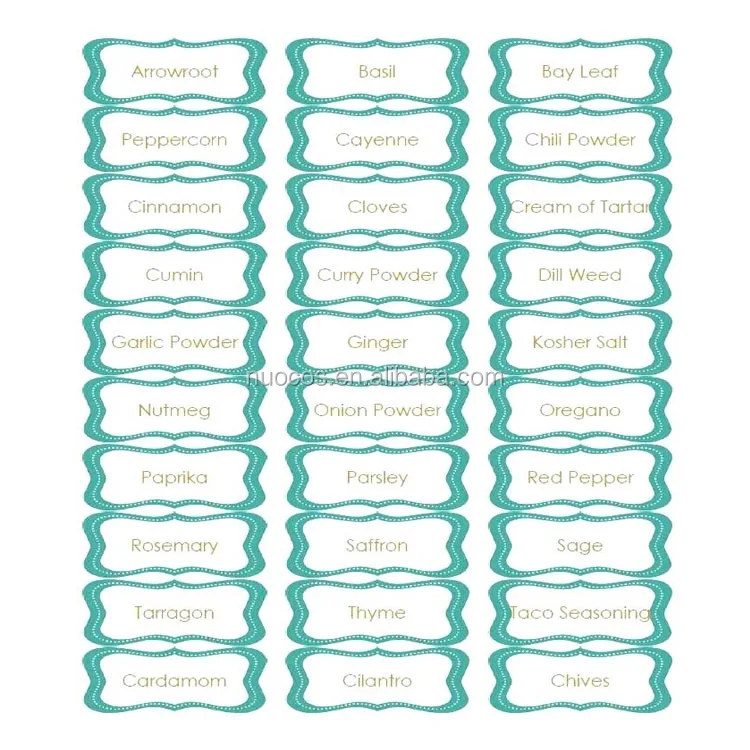 Custom Kitchen Food Organization Container Labels Clear Gloss Pantry ...