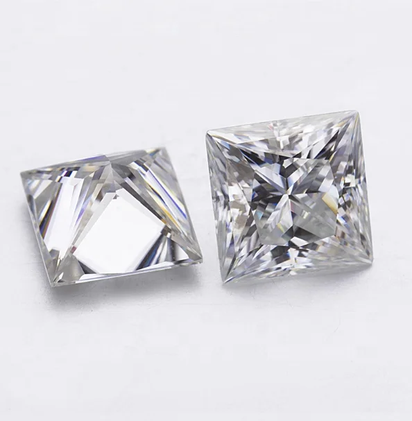 

Wholesale natural color 3carat princess cut diamond fancy white moissanite for jewelry ring making, Lasting long