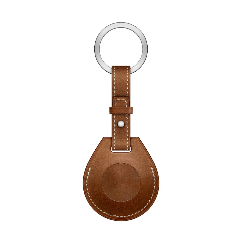 

flat keychain for airtag premium original genuine leather strap wallet sheath loop protector cover holder key ring customize