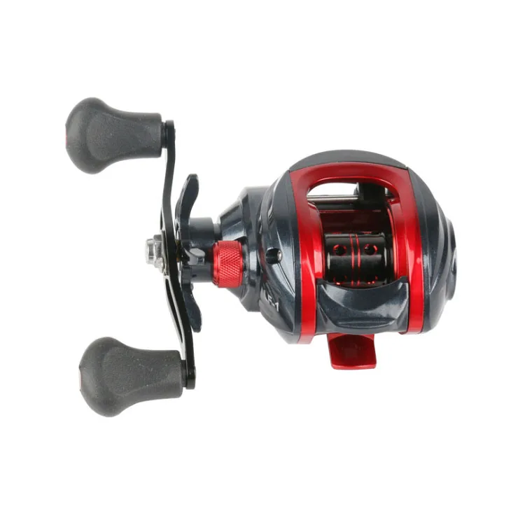 

WEIHE 7.2:1 gear ratio high speed saltwater water drop wheel weihai baitcast reels all metal fishing reel, Black+red