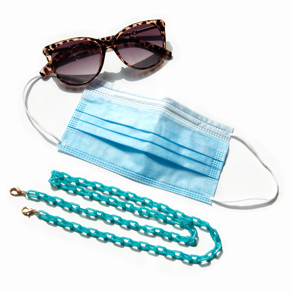 

mask-holder chain eyeglass lanyard, eyeglass chain acrylic sunglass strap neck glasses necklace, As shown or customized