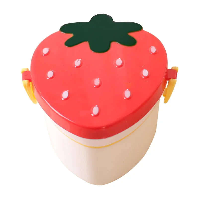 

Strawberry plastic lunch box children's double lunch box