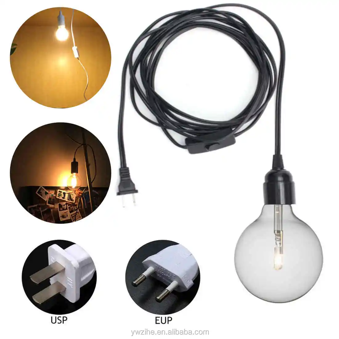vægt æg Portal Wholesale 1.5m Power Cord Cable E27 Lamp Bases EU/US Plug with Switch Wire  for Pendant LED Bulb E27 Hang Lamp Suspension Socket Holder From  m.alibaba.com