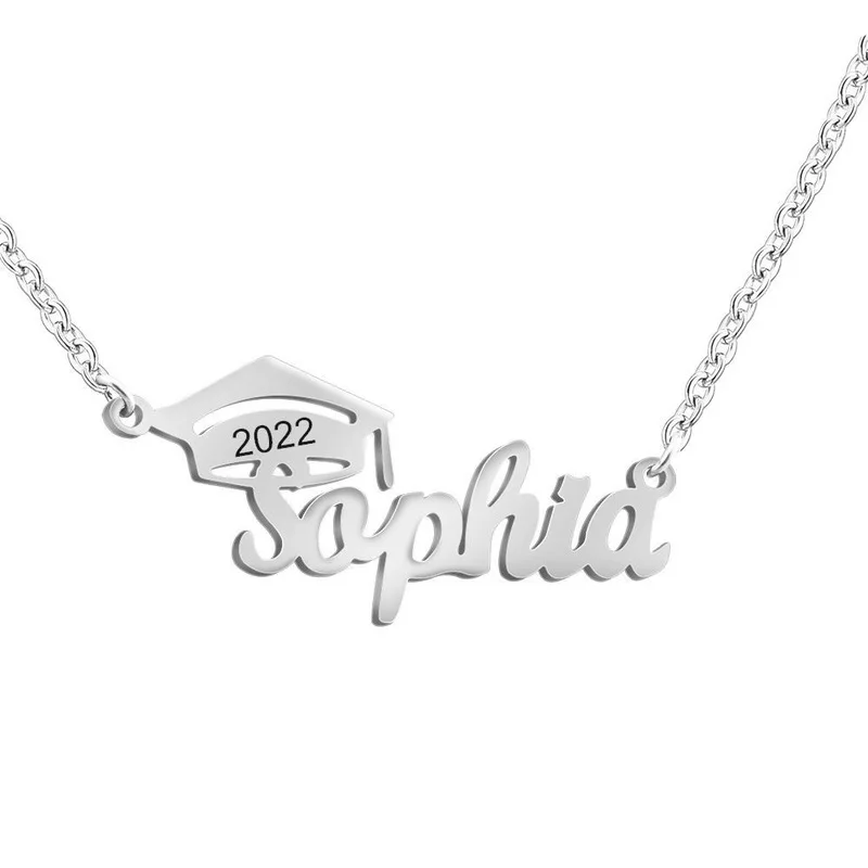 

Dr. Jewelry 2022 New Design Special Custom Students' Names Graduation Caps Necklace For College School Gift Jewelry, See picture