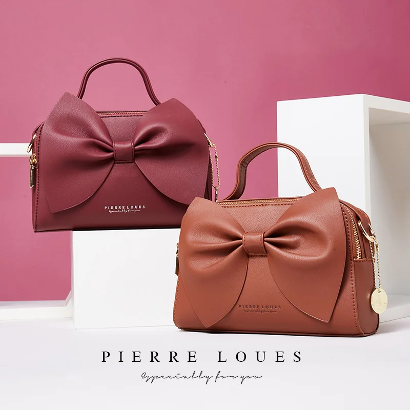 

Pierre Loues Women Ladies Hot Selling Bow Handbag Shoulder Bag Crossbody Bag High Quality Bag For Female