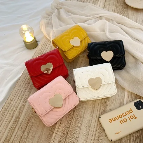 

2020 Little Kid Girl Mini Bag Children Handbag Love Heart Design