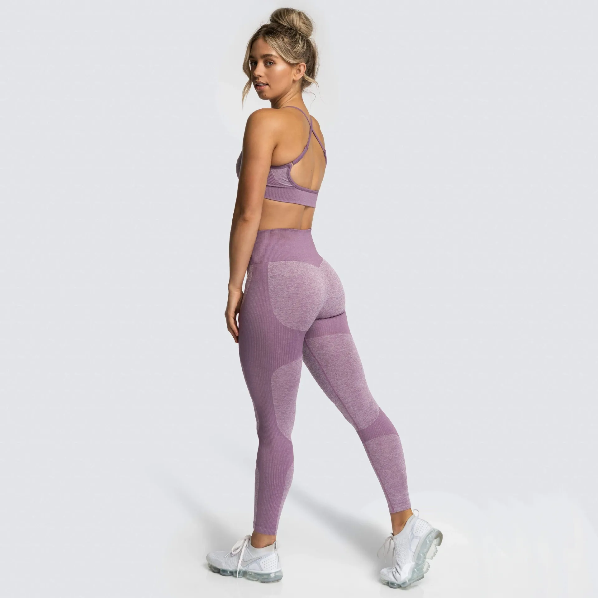 

Hot selling quick-drying yoga Bra and leggings suit professional sports running seamless fitness gym suit women, Customized colors