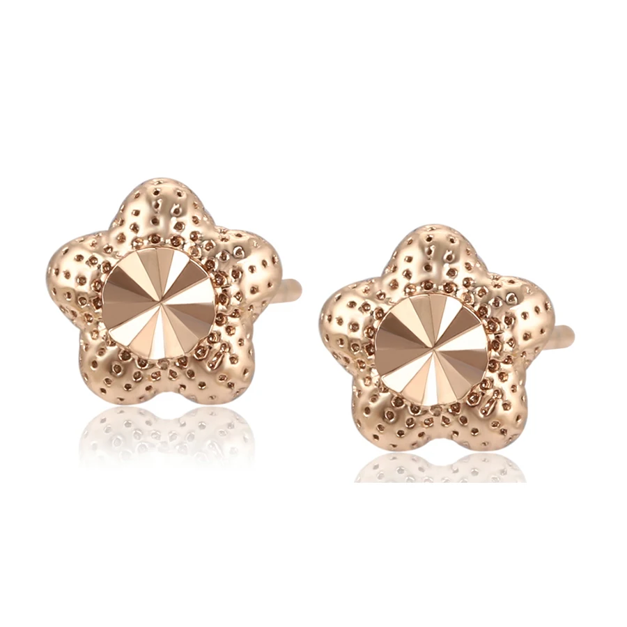 

99470 xuping fashion 18K gold color copper alloy small flower shape stud earring for women