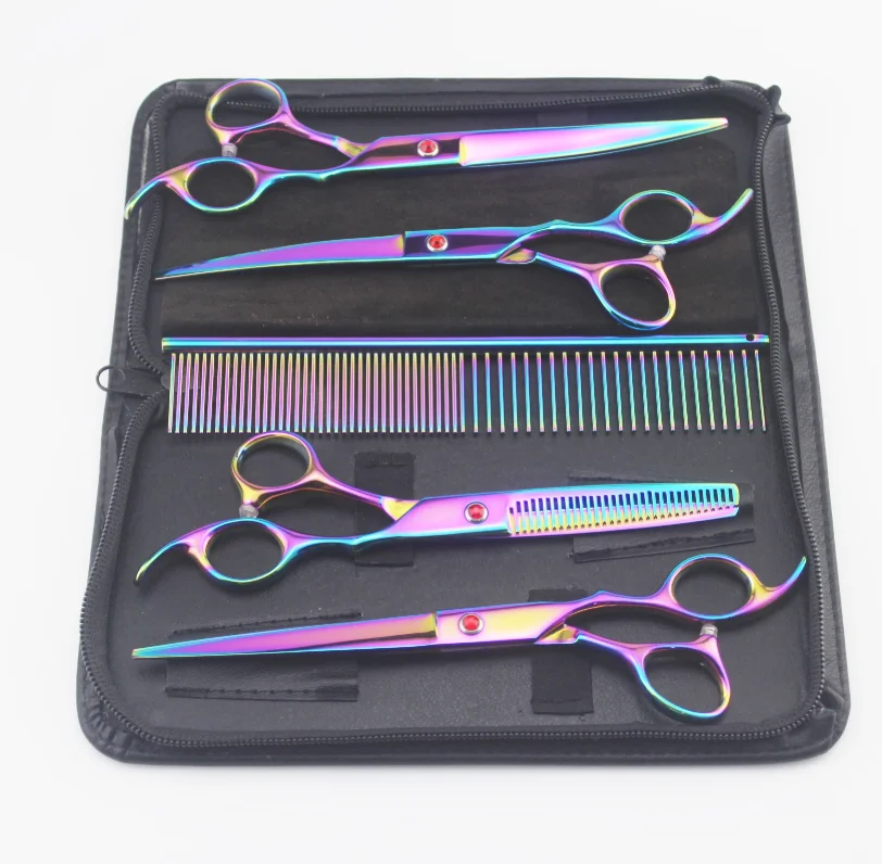 

Professional dog groomer scissors Tedi 7 "trimming scissors dog hairdressing tool set, Customized color