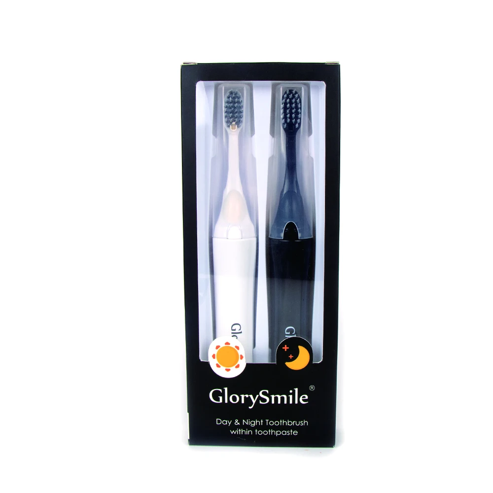 

Glorysmile Ultra Soft Dupont 10000 Bristle Custom Logo Toothbrush Set With Travel Case, White/black